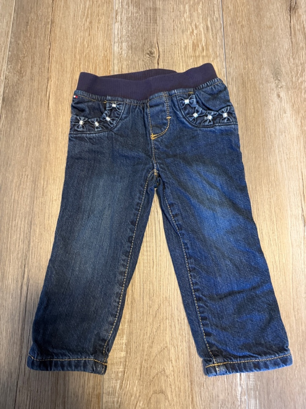 Girl’s Tommy Hilfiger Dark Blue Insulated Pull-On Denim Pants